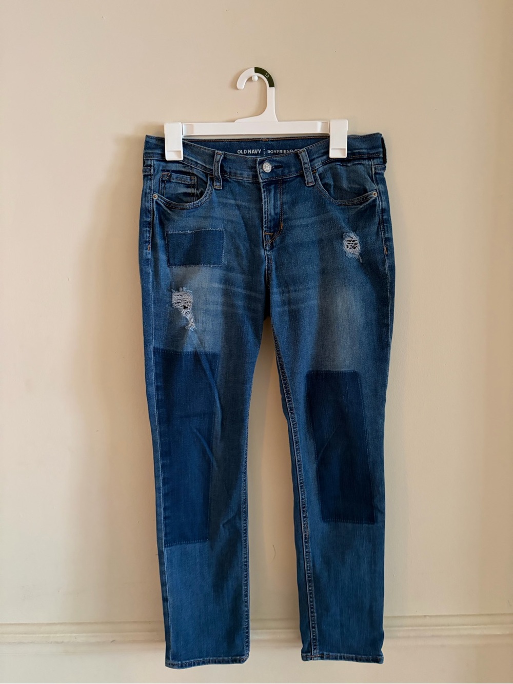 Old Navy Women's Blue Skinny Jeans with Patchwork